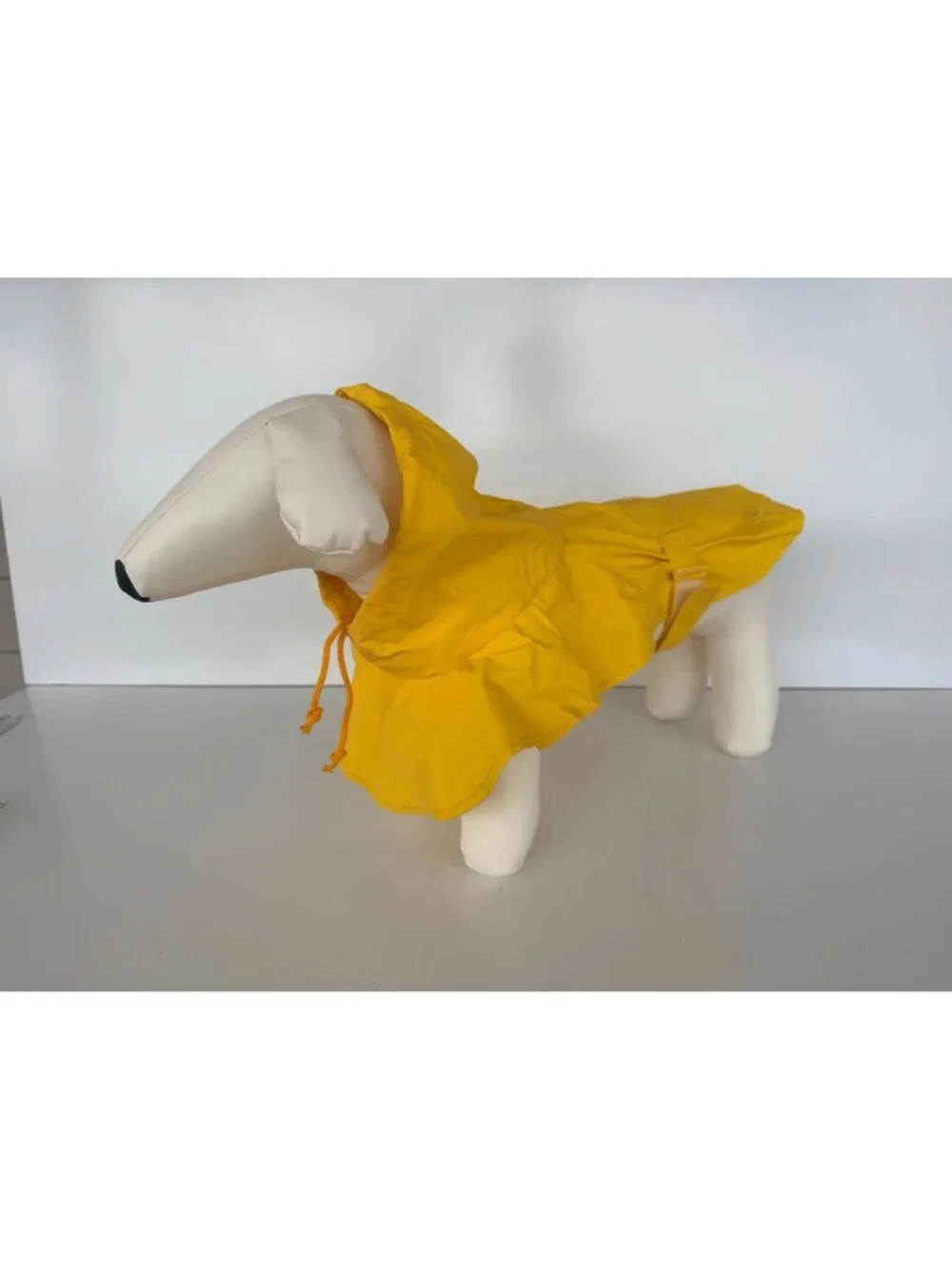 Handmade Small Dog Adjustable Dress Outfit w Harness Yellow Waterproof Raincoat
